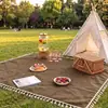 Esterilla de picnic de estilo artístico francés, adecuada para acampar al aire libre, tela de picnic gruesa de doble cara, mantel, popular tapete para fotos