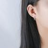 Hebilla de Tremella 925 Estilo Coreano Fresco para Mujer Pendientes Redondos de Diamante de Fila Única Pendiente Simple Artístico Anillo