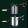 Freidora Especial Gruesa de Acero Inoxidable Artefacto para Papas Fritas Olla para Ahorro de Combustible Cesta para Freír Multifuncional para el Hogar Olla Profunda Cocina de Inducción Gas