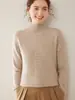 Nuevo Suéter de Cachemira Pura para Mujer Otoño e Invierno Engrosado Ajustado Hombros Descubiertos Cuello Medio Alto Suéter para Capas Suéter Cálido Suéter para Capas