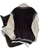 Suéter de punto trenzado estilo universitario para otoño e invierno para hombre, chaleco casual de cuello en V, top tipo chaleco holgado de moda coreana