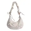 Bolsa de Ombro Casual Listrada de Grande Capacidade 2026 Novo Estilo Coreano Moda Feminina Tendência Elegante Bolsa de Ombro Transversal para o Dia a Dia