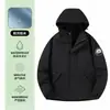 Chaqueta Tres en Uno para Exteriores para Hombres y Mujeres, Conjunto de Dos Piezas de Chaqueta de Algodón Impermeable y Cortavientos para Senderismo, Ropa de Montañismo con Logo Impreso Personalizado