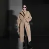 25 Abrigo Nuevo de Lana de Alta Gama Otoño/Invierno para Mujer, Moda con Cuello Alto y Bolsillos, Abrigo de Cachemir Doble Cara