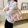 Bolso de lona para mujer, venta al por mayor, nuevo, informal, de moda, de gran capacidad, estilo coreano, con flores