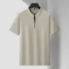 Camiseta Masculina Plus Size 2026 Verão Gola V Manga Curta Jovem Luxo Business Não Amassa Solta Respirável Confortável Meia Manga Tendência