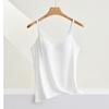 Camisola de Algodón con Hilo Nuevo Estilo Otoño e Invierno para Mujer con Almohadilla en el Pecho, Prenda Interior Básica de una Pieza, Espalda Hermosa Taza Fija, Talla Grande