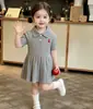 Vestido suéter para meninas, vestido colete de tricô de manga curta, para bebês meninas, novo estilo outono e inverno, doce vestido de princesa, dropshipping