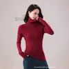 Camisa de Base Tricotada em Cashmere Amiga da Pele com Gola Alta Estilo Coreano para Mulheres, Outono e Inverno, Top Tricotado Sem Costura Espessado Moderno e Simples