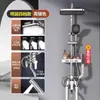 Juego de cabezal de ducha de montaje superficial para bañarse, sistema de ducha completo para baño con aumento de presión, con tubería vista y mezclador