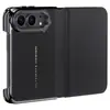 Adecuado para funda plegable iPhonoDuo, soporte para lente, funda tipo libro de cuero liso electrochapado Apple Duo de cobertura total