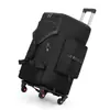 Bolsa de Carrito con Ruedas Universales Desmontables, Bolsa de Viaje de Gran Capacidad, Bolsa de Equipaje Plegable con Ruedas, Bolsa para Ropa de Viaje de Negocios