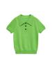 Camisa Tejida de Manga Corta Amarilla Fina con Cuello Polo Casual Verano Mujer 2025 Estilo Europeo y Americano Camiseta Casual