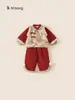 Roupas Infantis Baoxuan Forradas com Lã Roupas de Inverno Estilo Chinês Dinastia Han Nova Roupa Chinesa Saudações de Ano Novo para Meninas Conjunto de Duas Peças Terno Infantil