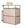 Aparador modular estilo mediados de siglo, mueble de TV Bauhaus, gabinete moderno minimalista de lujo ligero, gabinete blanco de pie para el hogar