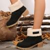 2024 Nuevas Botas de Nieve Europeas y Americanas Transfronterizas para Mujer Botas Cálidas Engrosadas Talla Grande Tacón Medio Aumentado Botas de Nieve para Mujer