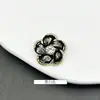 Outono e Inverno Novo Forma de Flor Corda Trançada de Metal Botões Decorativos Malha Tweed Tricô Jaqueta Pequenos Botões Perfumados