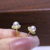 Acessórios DIY S925 Brincos de Pérolas de Prata Esterlina Mini Brincos Pequenos Vazios Acessórios de Prata Semiacabados 5-6mm