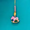 Cadena para Teléfono Móvil de Caballo de Madera con Goteo de Aceite Dorado Antiguo Nuevo Estilo Chino Colgante Hecho a Mano DIY Colgante Pequeños Accesorios Estilo Chino