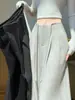 Pantalones anchos de tiro alto con cordón y pliegues a la moda para mujer, nuevos pantalones largos casuales de estilo coreano para el otoño, para ir al trabajo A13633