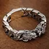 Pulseira Masculina Vintage Dupla de Leopardo, Personalizada e Ousada, Design de Leopardo Trançado à Mão, Pulseira da Moda Trendy Hip-Hop com Aspecto Envelhecido