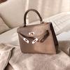 Bolso Pequeño para Mujer 2025 Nuevo de Moda Estilo Coreano Estampado de Palma Bolso Kelly Platino Bolso Bandolera Versátil Bolso de Hombro Cruzado Exquisito
