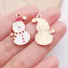 Mezcla 20 Colgante de Aleación Navideño con Goteo de Aceite Rojo de Papá Noel Reno Copo de Nieve DIY Pulsera Accesorios de Joyería