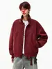 Chaqueta roja tie-dye retro americana, para hombre, otoño/invierno, de alta gama, elegante y de corte limpio, chaqueta de vuelo para motocicleta