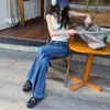 Jeans Acampanados de Cintura Baja Estilo Americano Vintage para Mujer 2025 Nuevo Estilo No Ajustados Rectos Pierna Ancha Pantalones Bootcut de Largo Hasta el Suelo