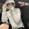 2025 Novo Tecido de Seda de Gelo Gola Alta Proteção Solar Roupas Verão Femininas Tops Respiráveis Slim Top Fino Anti-UV Roupas de Proteção Solar
