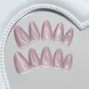 Uñas prefabricadas hechas a mano en diseño simple de ojo de gato morado taro, elegantes y versátiles, estilo europeo y americano, desmontables, 30 piezas