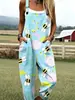 Mono casual con tirantes de botones florales de verano para mujer con estampado digital 3D europeo y americano transfronterizo de Amazon