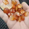 Cuentas de ágata marrón de tubo recto, cuentas de arroz color café, cuentas puntiagudas, cuentas de ágata roja "Wu Shi Pai" en forma de diamante