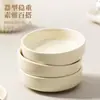 Pacote com 1/10 Pratos Cerâmicos Pequenos, Tigelas para Molho, Pratos de Frutas Cor Sólida, Louças Domésticas Estilo Ins Estilo Creme, Pratos para Molho e Vinagre