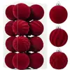 Jiayu Personalizado 8cm 16 Peças Bolas de Natal Aveludadas Vendedor Mais Vendido Transfronteiriço Bolas de Natal Cena de Natal Decoração de Festa