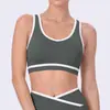 Sujetador Deportivo Transfronterizo de Bloques de Color con Tirantes Anchos para Mujer, a Prueba de Impactos, Alta Intensidad, Diseño Integrado, Espalda Hermosa, Top de Bra para Fitness Yoga