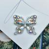 Liga 34 * 40mm cristal diamante borboleta acessórios DIY acessórios para o cabelo roupas celular shell acessórios da mão