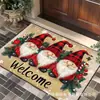 Alfombra de Piso de Terciopelo de Cristal para Puerta de Entrada de Casa Navideña Alfombrilla Antideslizante Absorbente de Agua para Baño y Ducha Alfombra Decorativa Festiva