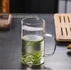 Taza de Filtración en Forma de Media Luna de Vidrio de Borosilicato Alto en Stock, Taza de Infusión para Separación de Té y Agua, Taza de Vidrio Resistente al Calor, Lista para Envío