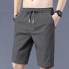 Shorts Casuales de Verano Delgados de Seda de Hielo Elásticos para Hombre, Pantalones Rectos Holgados para Hombre, Pantalones de Moda Versátiles 1/2