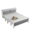 Cama plegable con estructura de hierro para uso doméstico, siesta individual, cama doble portátil con estructura de hierro, cama simple de tablero duro, tipo económico