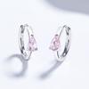 Brincos femininos de prata 925 com zircônia em formato de gota quadrada, personalidade, moda, diamante rosa, diamante verde, joia de orelha com temperamento ins