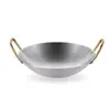 Wok de acero inoxidable de doble mango sin recubrimiento, engrosado, apto para restaurantes, chefs, comedores, ollas grandes rurales, olla de cocina para uso comercial y doméstico