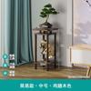 Combinación de Madera Maciza Estilo Nuevo Chino Balcón Hogar Piso Interior Sala de Estar Estante de Almacenamiento Estante para Macetas de Suculentas Rábano Verde