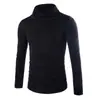 Camiseta Base de Manga Larga con Cuello de Pelo Fino para Hombre Otoño Color Sólido Personalizada Versátil Ajustada Moda Atractiva Sencilla Camiseta de Cuello Alto