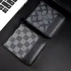 Cartera Transfronteriza de Nuevo Estilo para Hombre, Cartera Corta Multifuncional con Cremallera, Portatarjetas, Cartera de Cuero Simple y de Moda para Jóvenes