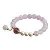 Pulseira de Cristal Rosa Natural Ai Yu Pulseira de Cristal Morango Pedra Preciosa Feminina Produto Popular para Live Streaming Atacado Dropshipping S4060513