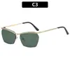 Moda Europea y Americana Transfronteriza Nuevo Tendencia Poligonal Metal Retro Más Vendido Gafas de Sol con Protección UV, Mismo Estilo que las Celebridades de Internet