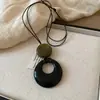 Colar com Pingente de Estrela-do-Mar de Resina e Contas de Madeira Estilo Étnico Moda Temperamento Corrente para Clavícula Acessório de Pescoço Simples Versátil Venda por Atacado
