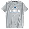 Camiseta de secagem rápida com logo estampado, manga curta, gola redonda, jersey esportivo, para corrida, verão, maratona, macacão, camisa publicitária, manga meia